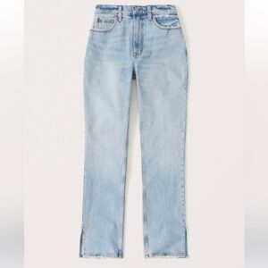 Abercrombie & Fitch 90s straight leg jeans curve love light blue wash